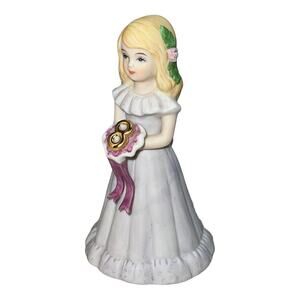Enesco Vintage 1981 Birthday Girls 8 Blonde Porcelain Figurine
